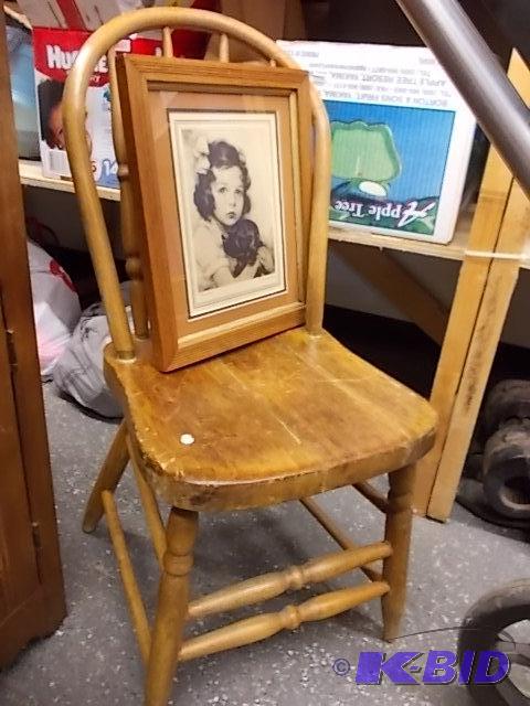Small Wood Bow Back Chair &amp 12 x 14 Frame...
