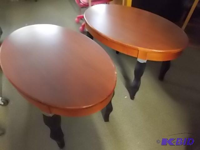 2-Oval Tables With Black Legs...