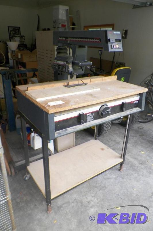 lot 3 image: Sears Craftsman Radial Arm Saw 2.5HP 10 Blade wStand