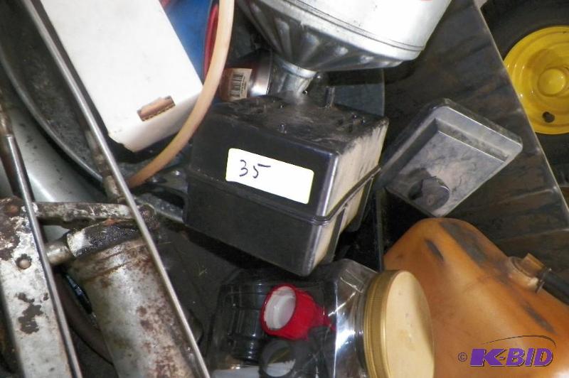 lot 35 image: Box Of Grease Guns, Oil Pans, Funnels, & Misc.