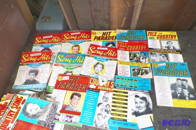 lot 43 image: Lot of Song Hits, Hit Parader, & Other Magazines, Also a lot of Loose or Missing Cover