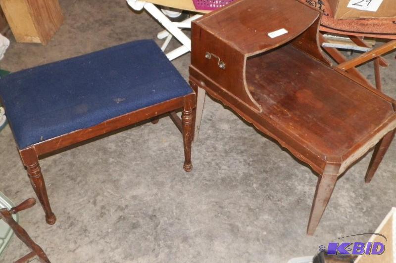 lot 59 image: End Table & Foot Stool