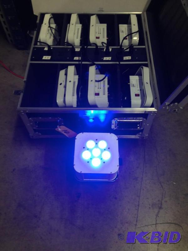 lot 10 image: (8) LED Puck Style Up-Lights, Wireless DXM, C...