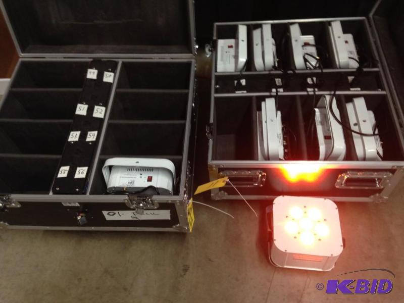 lot 11 image: (9) LED Puck Style Up-Lights, Wireless DXM, C...