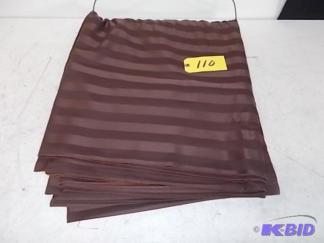 lot 110 image: (14) Pinstripe Brown Poly Table Cloth, 120&qu...