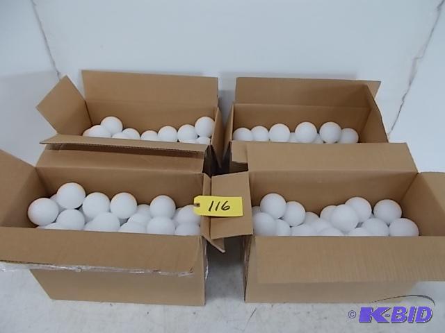 lot 116 image: (4) Boxes, 3" Styrofoam Balls...