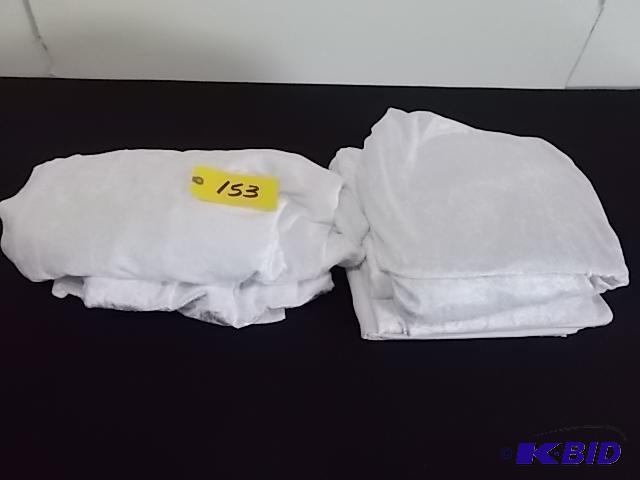 lot 153 image: (8) White Cut Off Drape, Approx. 5 x 7...