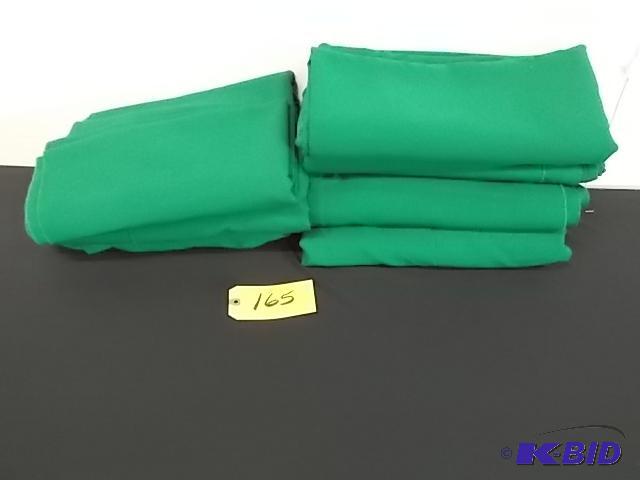 lot 165 image: (7) 6 Rectangular Green Fitted Table Covers...