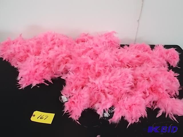 lot 167 image: (6) 6 Pink Feather Boas...