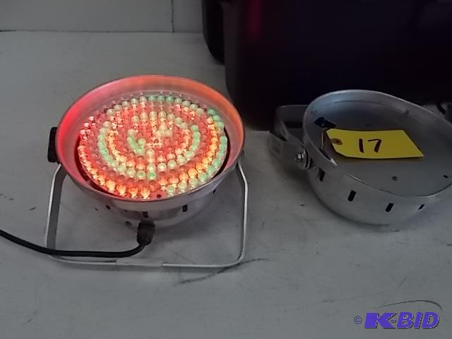 lot 17 image: (4) 7" LED Up-Lights, Tote, Needs Repair...