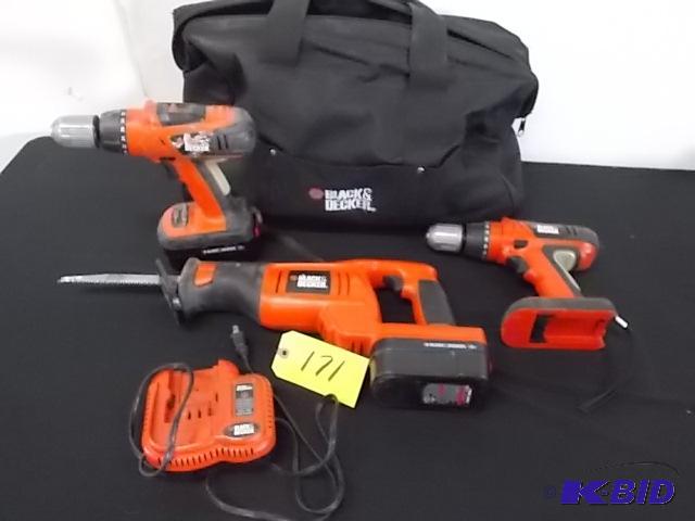 lot 171 image: Black & Decker 18 Volt Reciprocating Saw,...