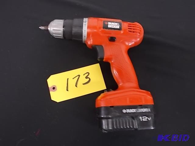 lot 173 image: Black & Decker 12 Volt Drill, No Charger,...