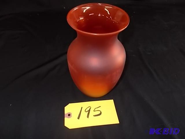 lot 195 image: (24) 8" Red Vase...