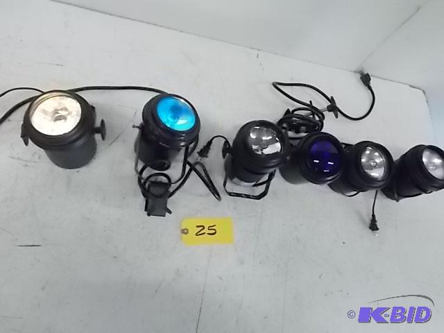 lot 25 image: (6) American DJ  Radio Shack Spot Lights, wi...
