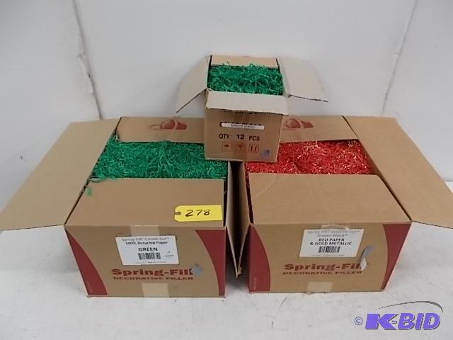 lot 278 image: (3) Boxes Shredded Decorative Filler...
