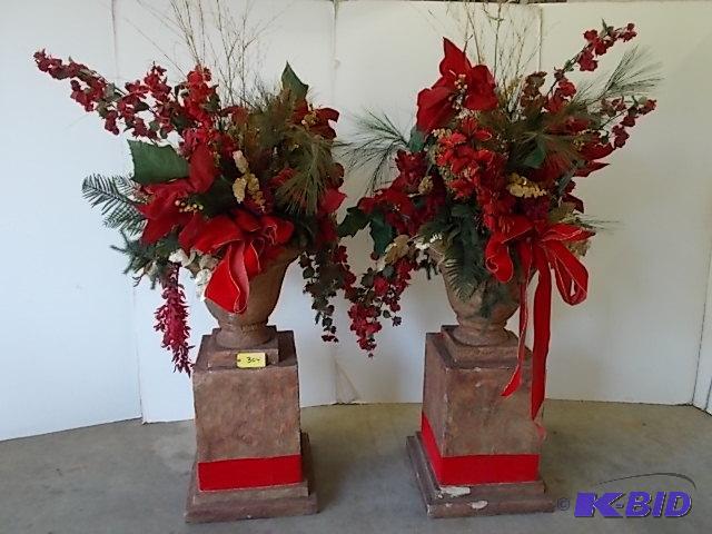 lot 304 image: (2) Christmas Arrangements on Stands...