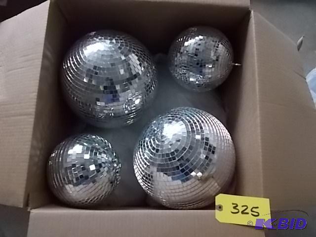 lot 325 image: (4) 12" & (4) 8" Mirror Balls...