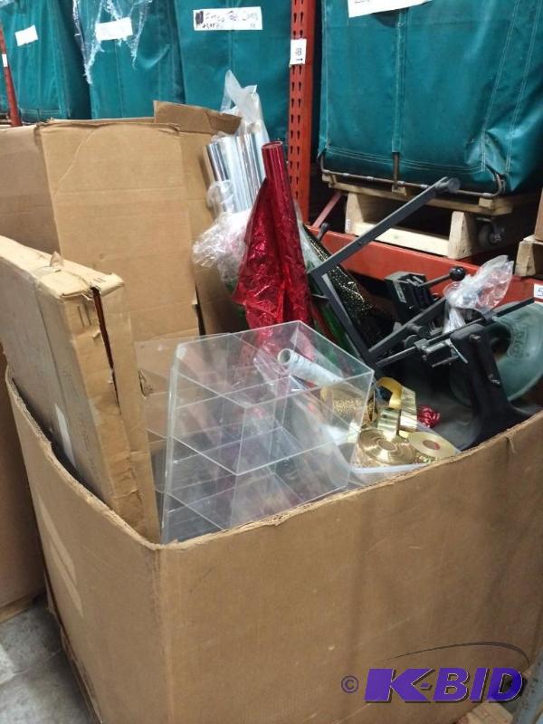 lot 374 image: 4 x 4 Crate Of Assorted Mylar Ribbons And R...