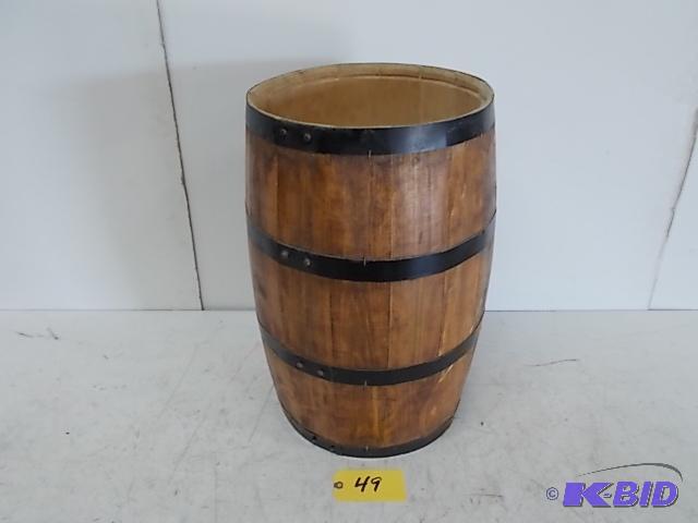 lot 49 image: Wood Barrel 24" x 14" Dia....