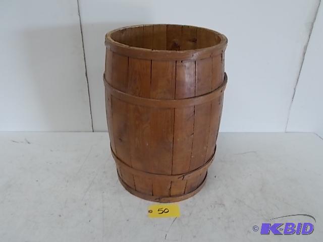 lot 50 image: Wood Barrel 24" x 16" Dia....