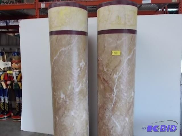 lot 53 image: (2) Vinyl Wrapped Sonotubes, 2 x 8...