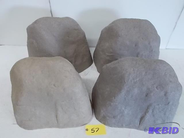 lot 57 image: (4) Faux Rocks, Medium Size, Sandstone Color,...