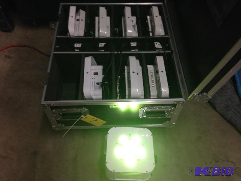 lot 7 image: (8) LED Puck Style Up-Lights, Wireless DXM, C...