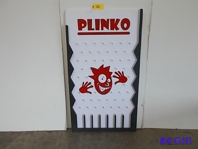 lot 72 image: Plinko Game Board, 60" x 34"...