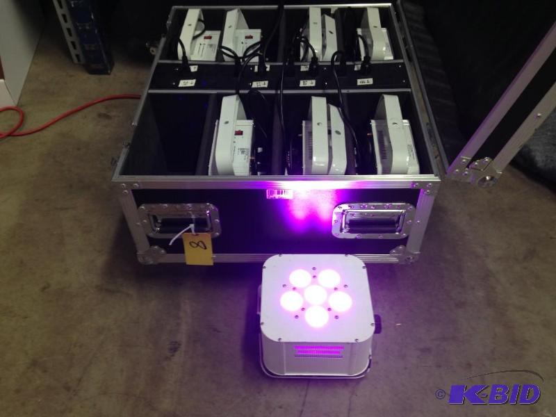 lot 8 image: (8) LED Puck Style Up-Lights, Wireless DXM, C...