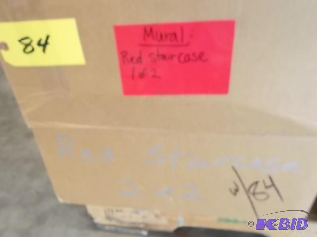 lot 84 image: (2) Red Stair Case Mural (2 Boxes), 10 x 16...