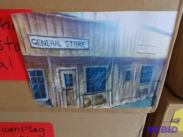 lot 92 image: Western Barber Shop & General Store Mural...