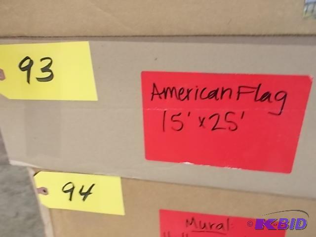 lot 93 image: American Flag Mural, (Stitch Fabric), 15 x 2...