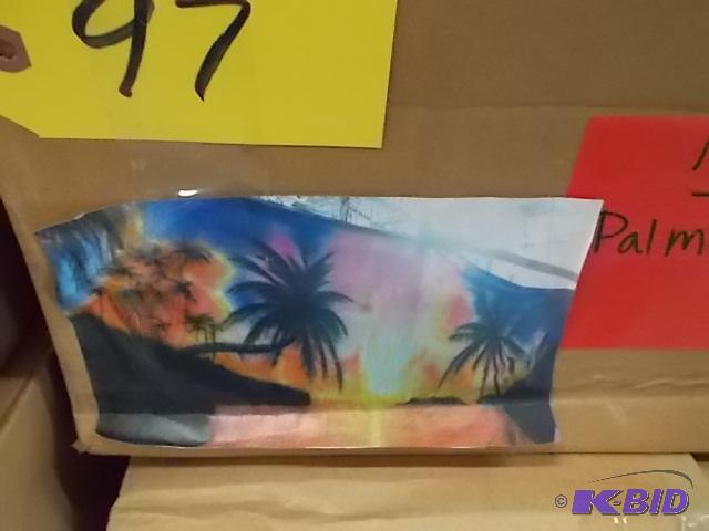 lot 97 image: (2) Palm Trees Murals 10 x 20...