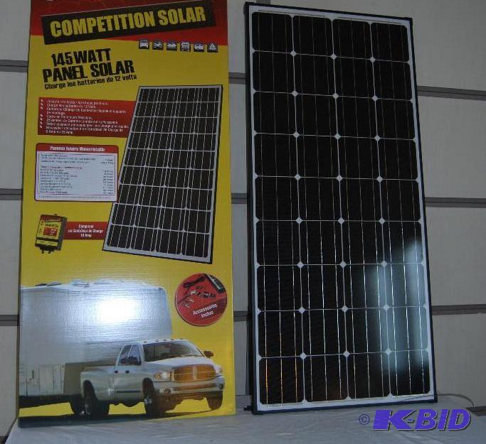 lot 19 image: 145W Crystalline Solar Panel, 8.28 amps per h...