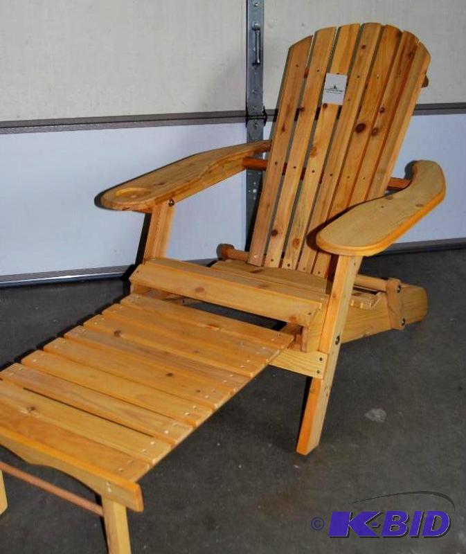 lot 49 image: Adirondack Chair with Built In Footrest, hand...