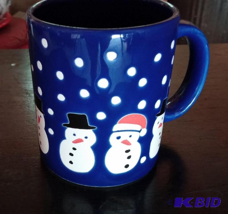 Blue Snowman Coffee Mug-Retired Waechtersbach...