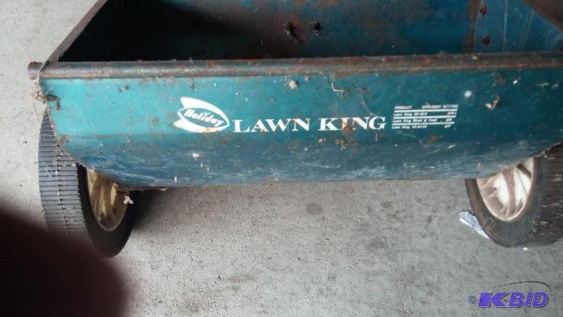 Vintage Holiday Lawn King seed spreader...