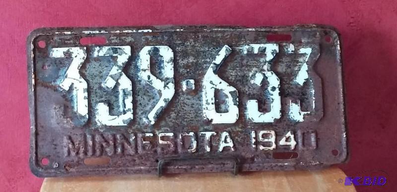 1940 Minnesota License Plate...