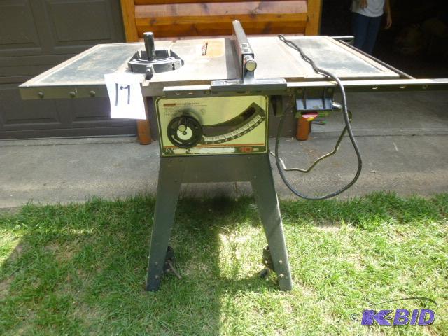 lot 17 image: Craftsman Brand 10" Table Saw With Wheel...
