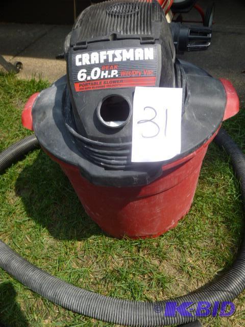 lot 31 image: Craftsman Brand 16 Gallon 6.0 Peak hp 200 mph...
