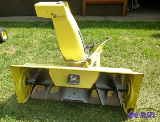 lot 7 image: John Deere 38" Lawn Tractor Snow Blower ...
