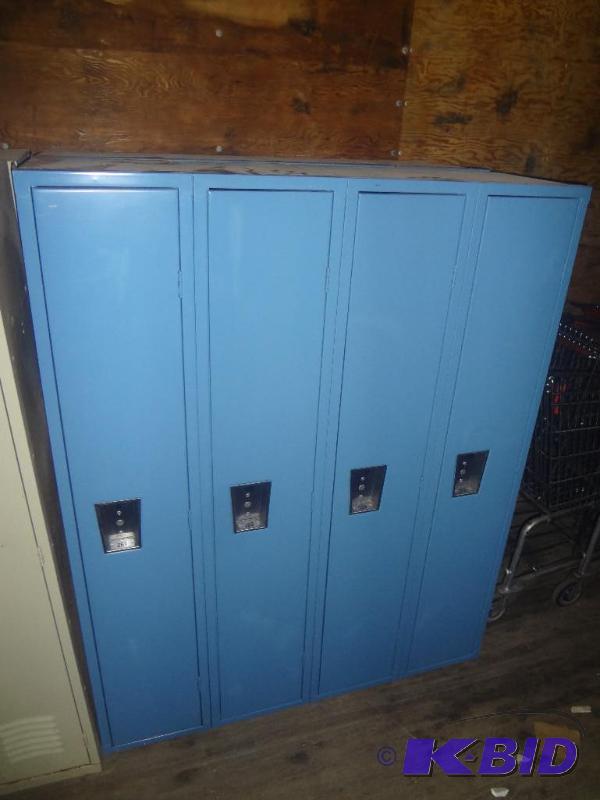 Lightly Used 4-Section Steel Locker Unit, Goo...