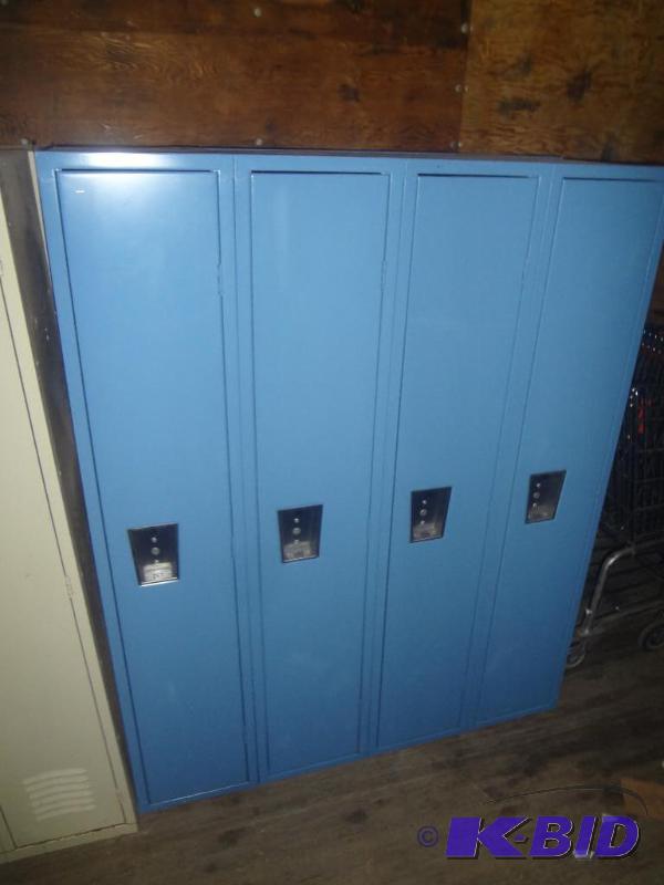 Lightly Used 4-Section Steel Locker Unit, Goo...