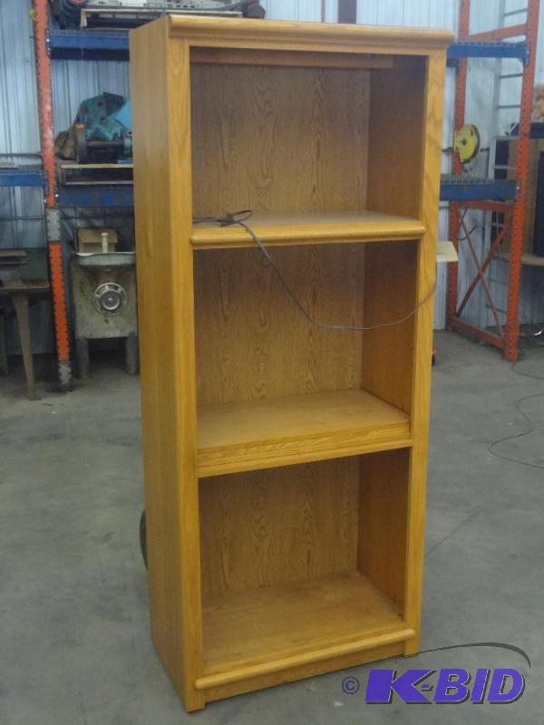 78&quot Lighted Wood Cabinet, (5) Adjustable...
