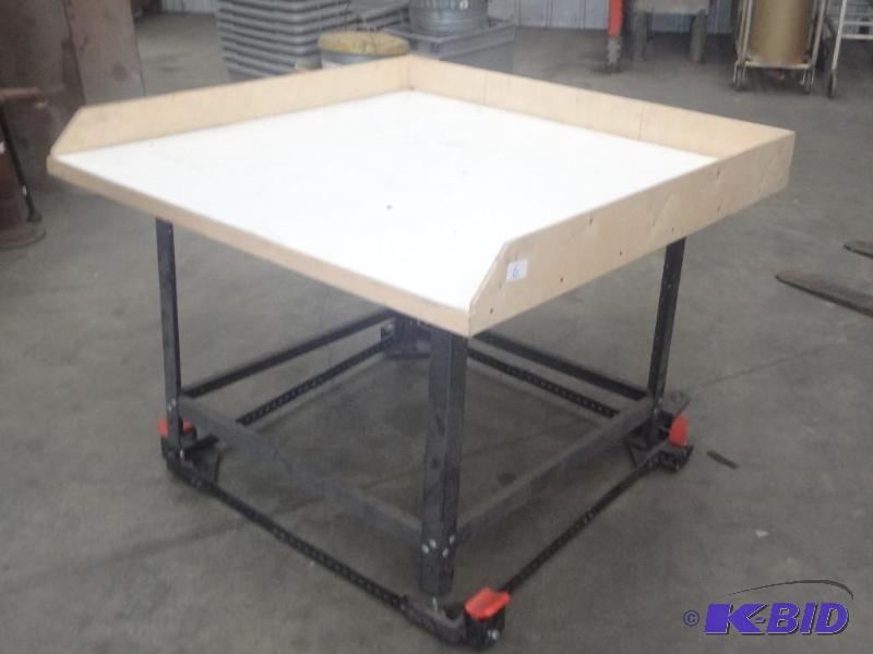 4x4 Rolling Shop Table, Adjustable...