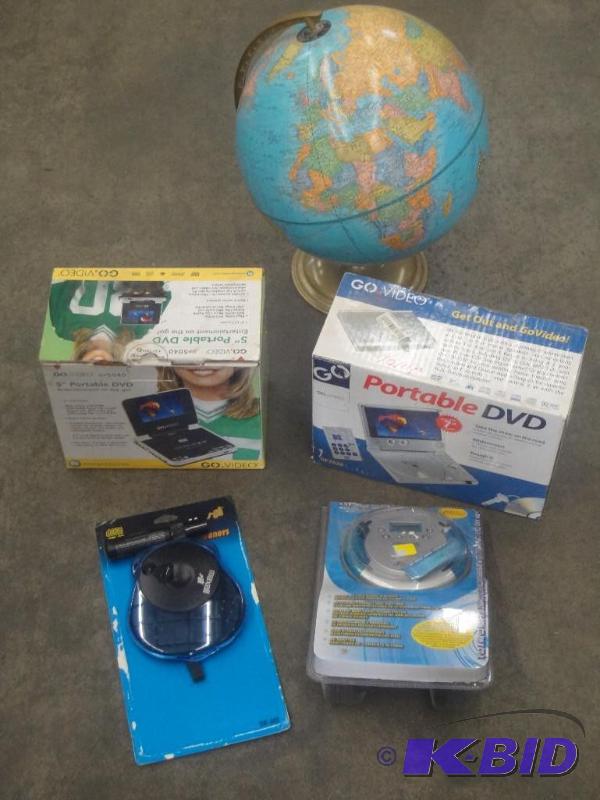 Lot Of (1) Globe, (2) Portable DVD Players, ...