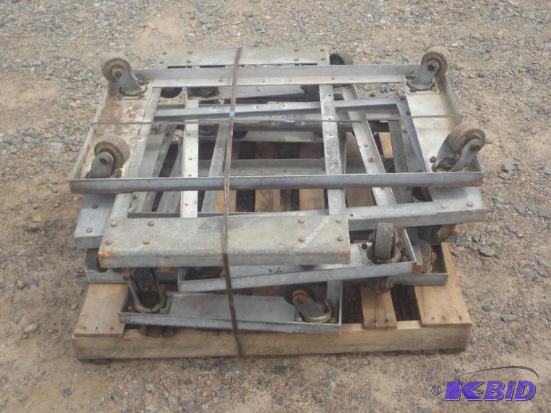 Lot Of (9) Heavy Duty Steel Foor Dollies...