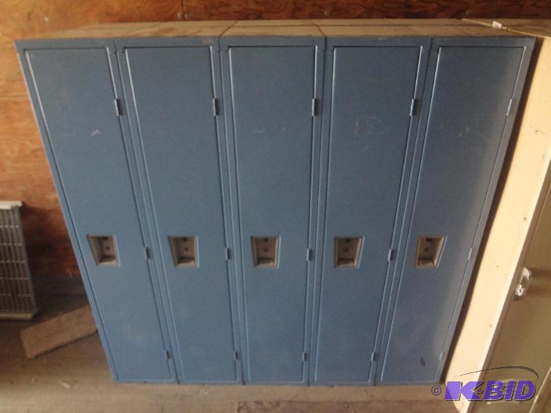 Lightly Used 5-Section Steel Locker Unit, Goo...