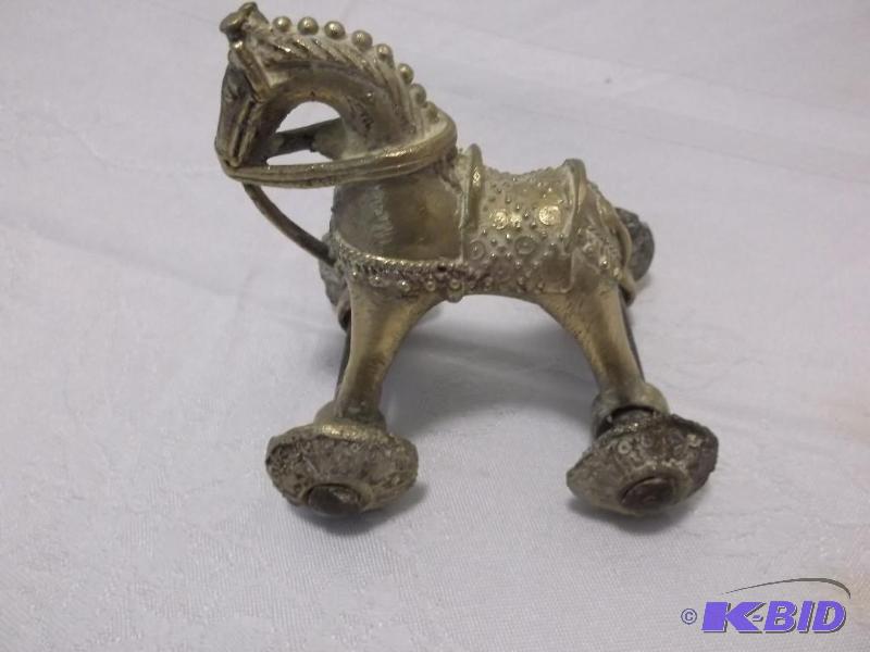 Vintage cast aluminum Roman horse measuring 3...