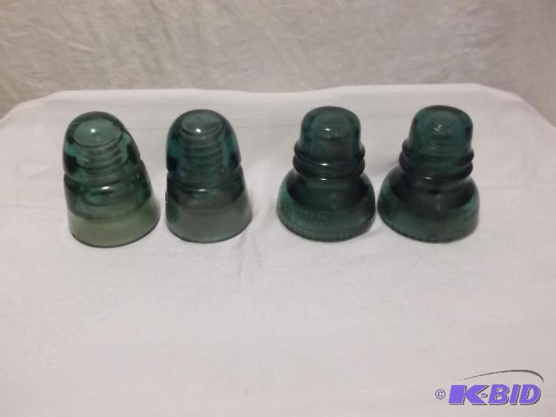 Large vintage glass insulators 2 measuring 3 ...